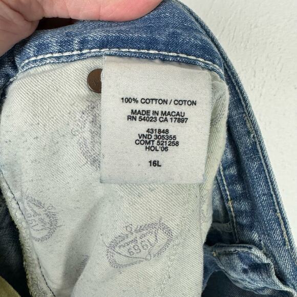 Levi’s LONG Limited Edition Wide Leg Rolled Hem Medium Wash 100% Cotton Jeans - Picture 11 of 12